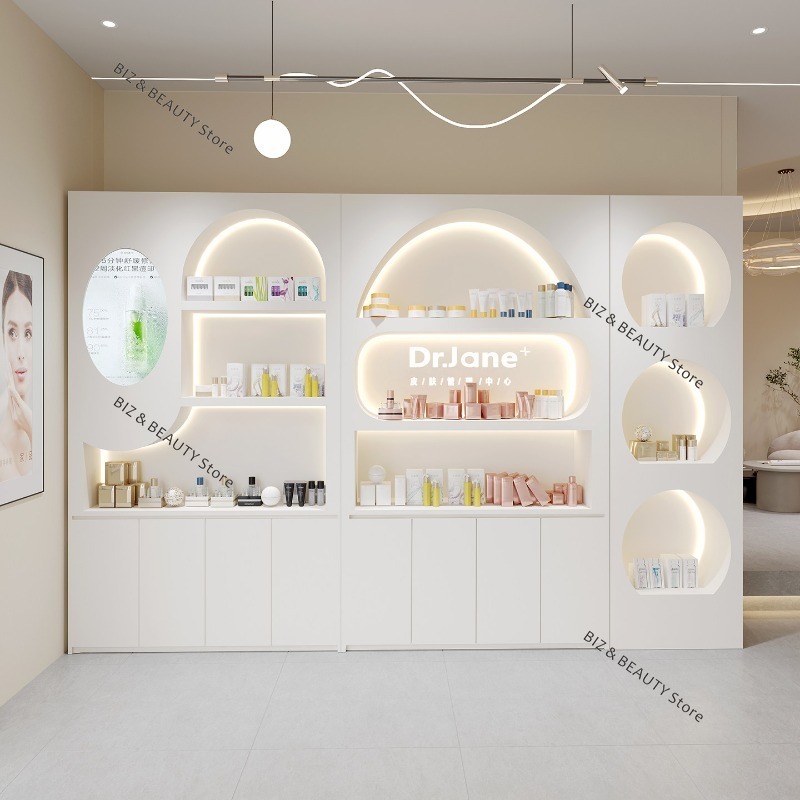Luxury High End Skincare - ตู้โชว์เครื่องสำอางสุดหรูระดับไฮเอนด์ - ชั้นวางจัดระเบียบผลิตภัณฑ์บำรุงผิวและเครื่องสำอางสุดหรูสำหรับร้านเสริมสวย รุ่น JT40