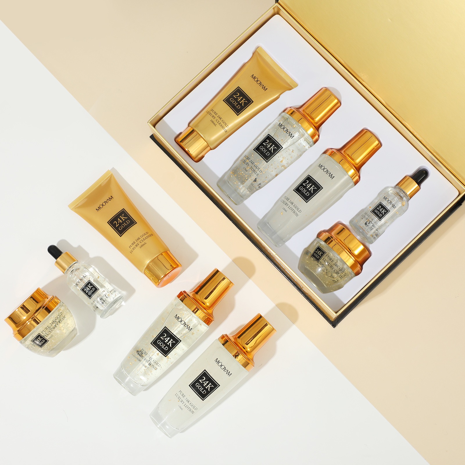 ชุดบำรุงผิวหน้า 24K โกลด์ ลักช - Luxury Skincare Line บทวิจารณ์และราคา